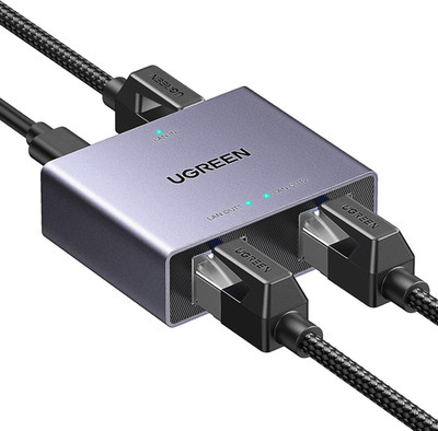 UGREEN LAN Splitter 1 Auf 2 1000Mbps Ethernet Splitter Aluminiumgehäuse LAN Swit