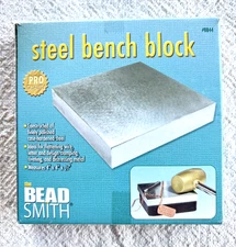 Bead Smith Steel Bench Block - 4”x4”x1/2” - Jewelry And Crafts Stamping