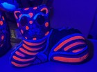Vibrant Mexican Folk Art Clay Figurine Lot - Blacklight Reactive Axolotl & Cat — photo 9