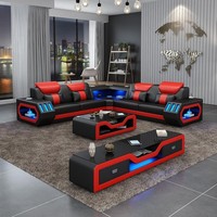 L Form Designer Wohnlandschaft Polster Ecksofa Eck Garnitur Sofa Couch Ecke Led