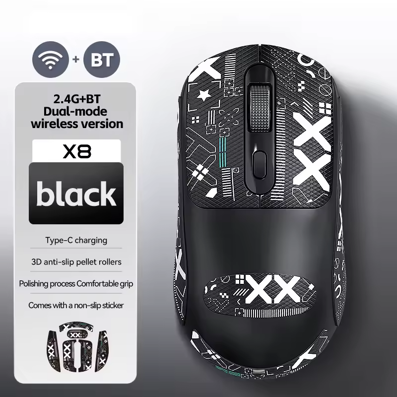 Warvank X8 Wireless Gaming Mouse with 500mAh Type-C Rechargeable Battery for Office and Gaming