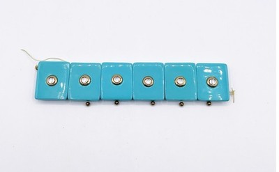 VTG Kenneth Jay Lane Turquoise Enamel Panel Bracelet Needs Repair Project Piece