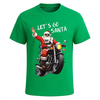 LET'S GO SANTA RIDE Santa Novelty Party Gift Funny Christmas T-Shirt Tee Top
