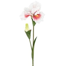 1-Pack Artificial Iris Flowers with Flower Bud 17.7 Inch for Home White Pink