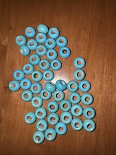 48 Turquoise 13mm Beads Large 5mm Holes, Howlite/Magnesium Rondelle For Jewelry
