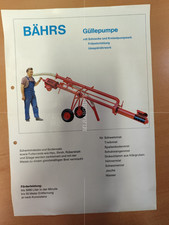 Bährs Güllepumpe  Prospekt Traktor brochure M1