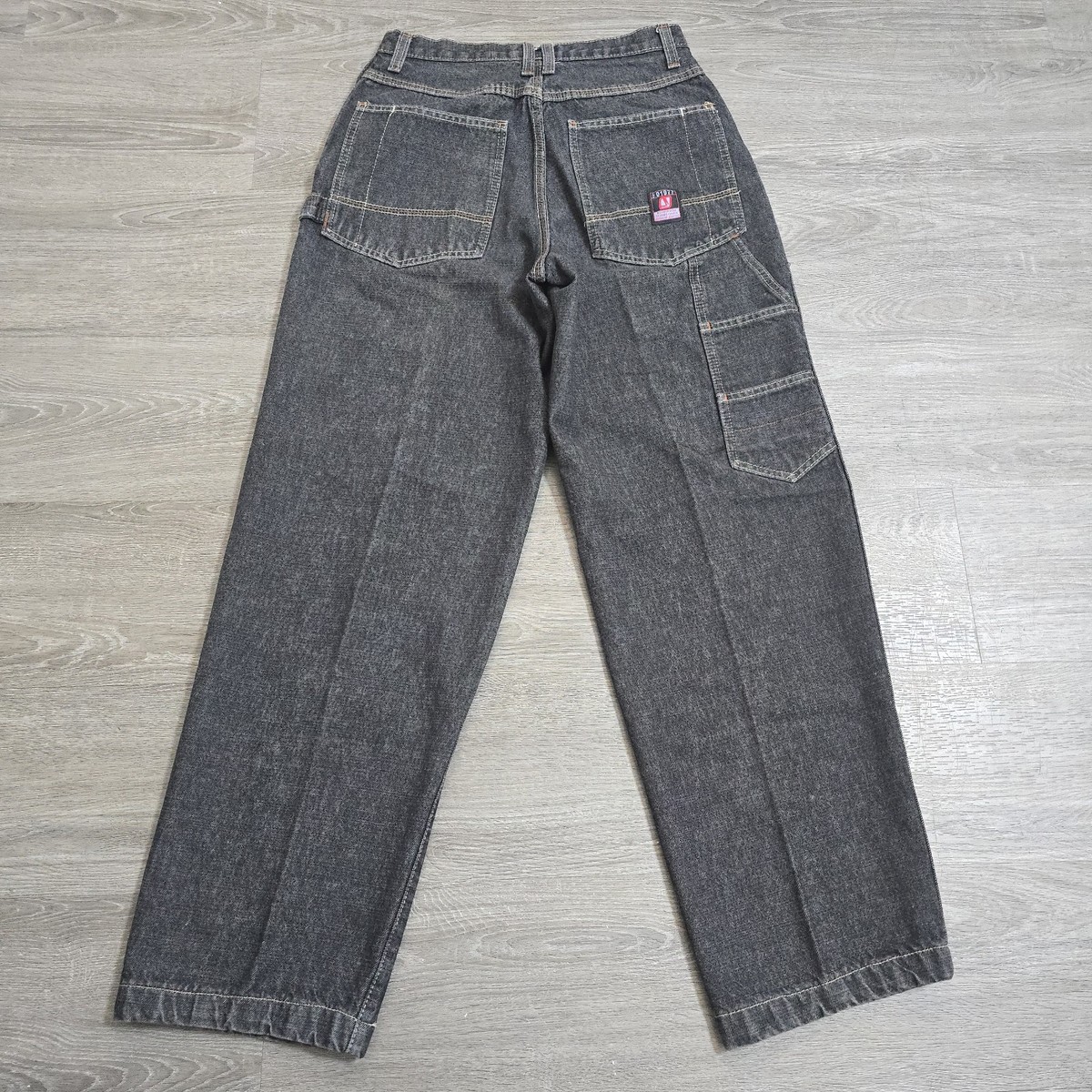 Vintage Jordache Jeans Men's 30x32 Gray Denim Carpenter Relaxed