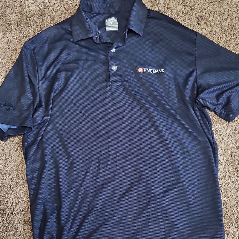 Callaway OPTI-DRI Men's Golf Polo Navy Blue M Short Sleeve Pnc Bank Logo