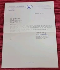WASHINGTON & LEE UNIV. WILLIAM MCHENERY NCAA coach Autograph Auto singed letter