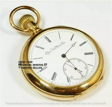 2" Brass Pocket Watch Vintage American Elgin Look Collectable Replica