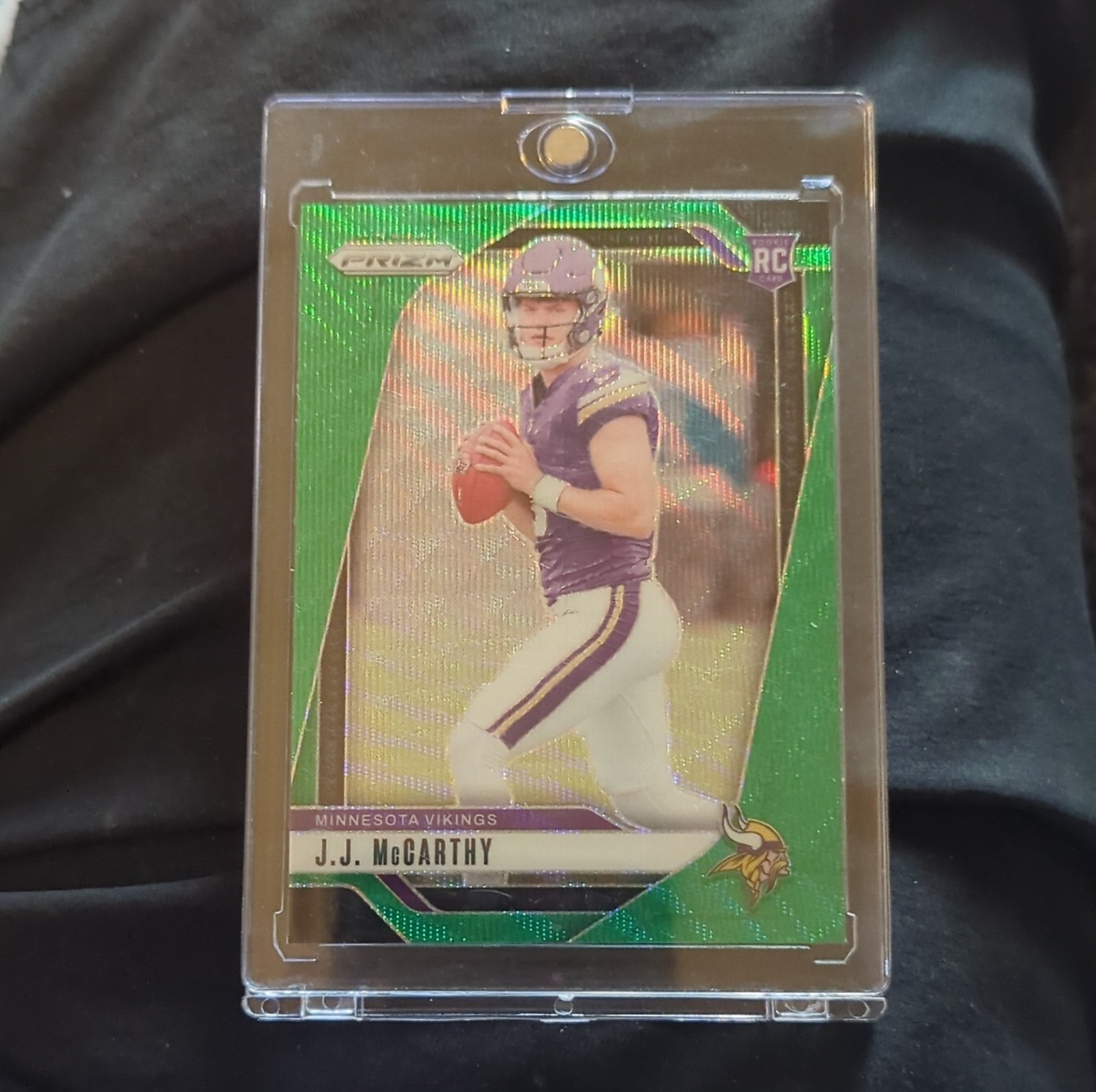 2024 Panini Prizm J.J. McCarthy Green Prizm Rookie #400 Minnesota Vikings