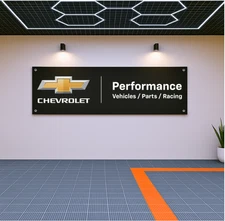 Decoration Chevrolet Performance Flag Banner – 71x24" Wall Art for Garage