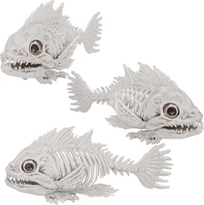 DR.DUDU 3 Pack Skeleton Fish Halloween Decor, Animals Skeleton Decorations Plast