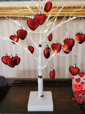 NEW 18 SATIN FINISH RED 1 1/2" HEART VALENTINE ORNAMENTS MOLDED TREE NOT INCLU 