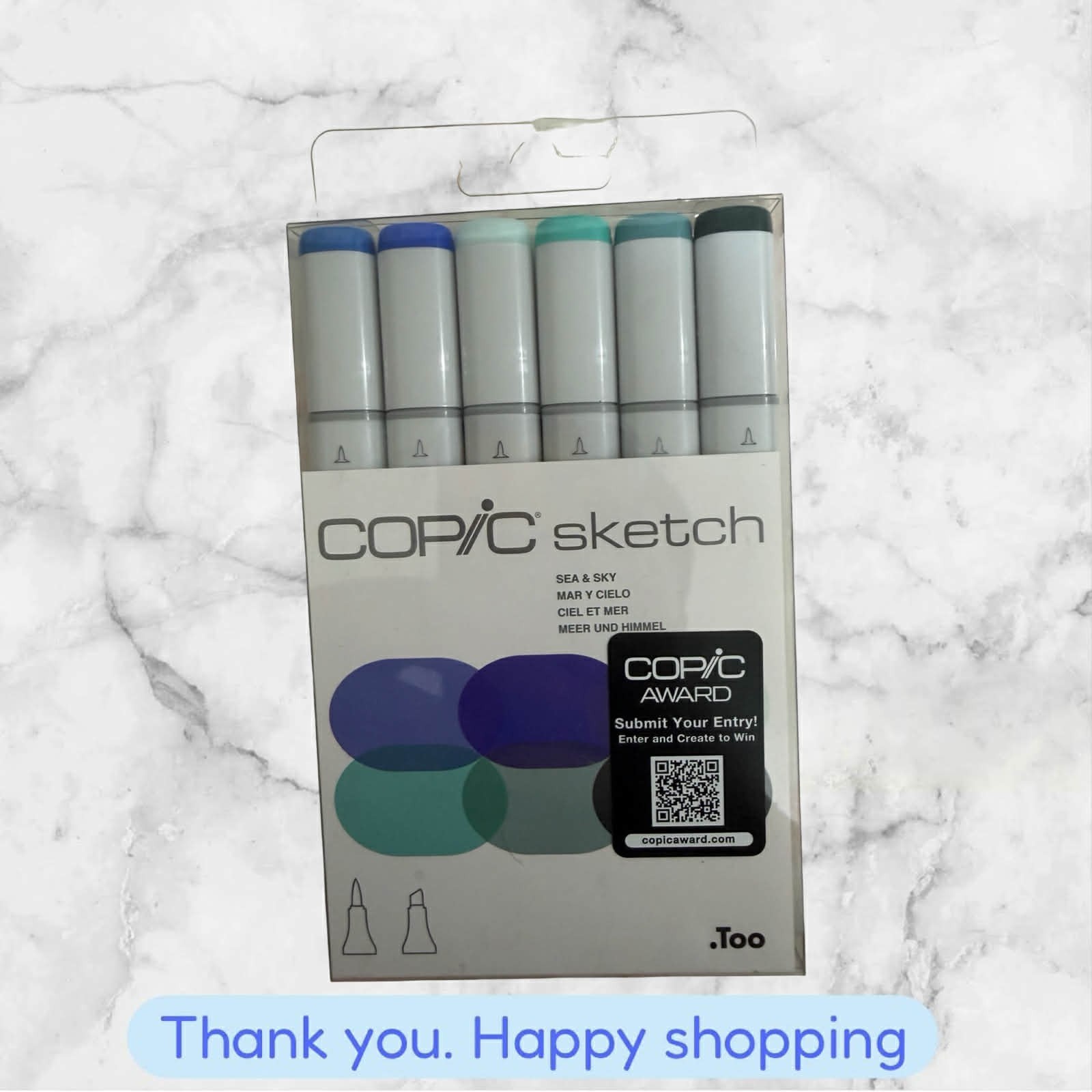Copic Sketch Marker 6 Color Set Sea & Sky BRAND NEW SHIPPING