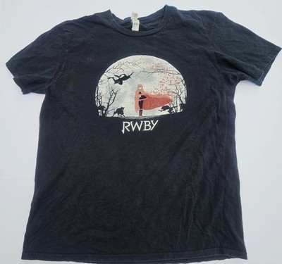 RWBY Shirt Mens Large Black Anime Rooster Teeth Ruby Rose Grimm Graphic Tee