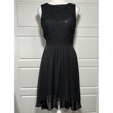 B Darlin Black Lace Sequin High Low Dress Junior 9 10 Party Occasion