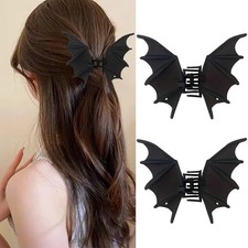 Halloween Hair Clips for Women Black Bat Wing Clip B