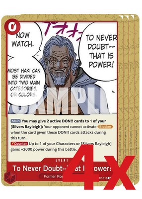 4x To Never Doubt-That Is Power! (OP12-016) One Piece TCG - English