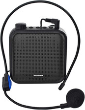 Voice Amplifier 12W Rechargeable PA System 1200Mah with Wired Microphone for T