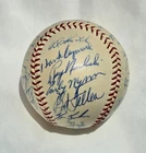 1956 Cleveland Indians Team Signed Baseball Feller Wynn Lemon Lopez Score 29