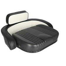 Seat Cushion Set - 3-Piece Set Vinyl Black and White