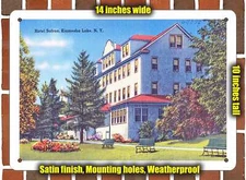 Metal Sign - New York Postcard - Hotel Safran, Kiamesha Lake, N. Y. 1