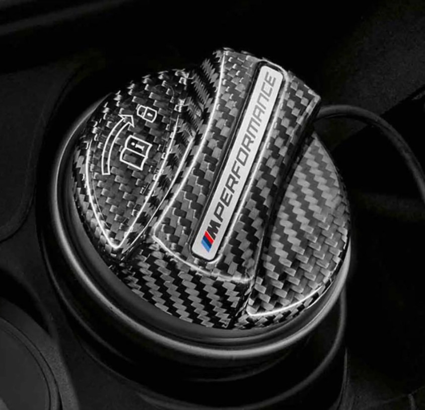 BMW M PERFORMANCE CARBON FIBRE FUEL FILLER CAP COVER TRIM GENUINE 