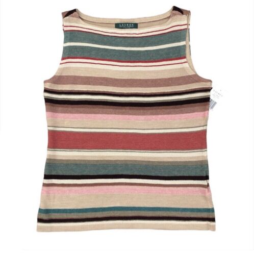 LAUREN RALPH LAUREN Linen Silk Sweater Vest Size S Petite New $149
