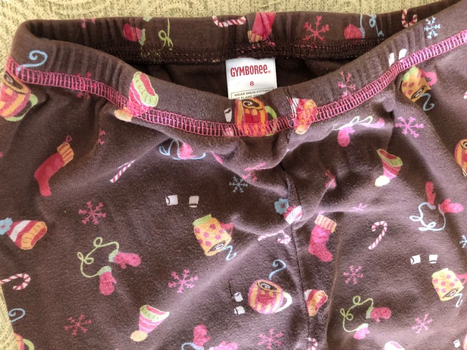Gymboree рождественские леггинсы девочки размер 8 хлопок пижама брюки по внутреннему шву 22» - Изображение 2 из 4