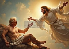 PRESIDENT DONALD TRUMP IN "THE CREATION OF ADAM" ART MASTERPIECE 5X7 AI PHOTO