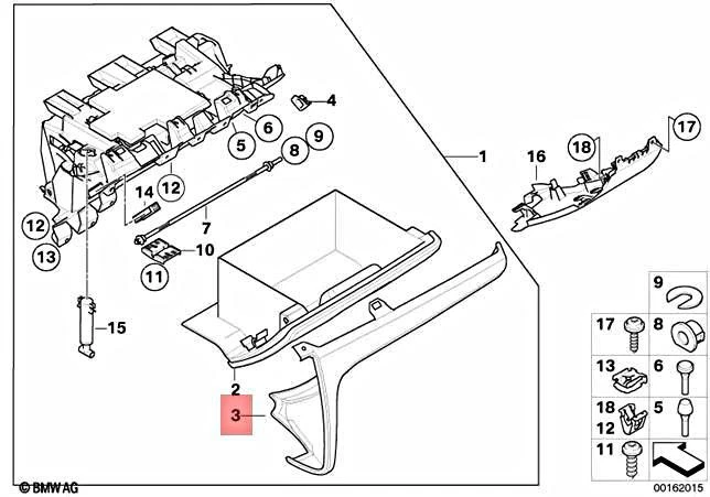 Genuine BMW E81 E82 E87 E88 116d 116i 1.6 2.0 118d Cover Glove Box 