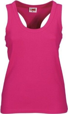 Damen Racer Rückenweste Tankoberteil 100 % Baumwolle heiß rosa Größe M 10