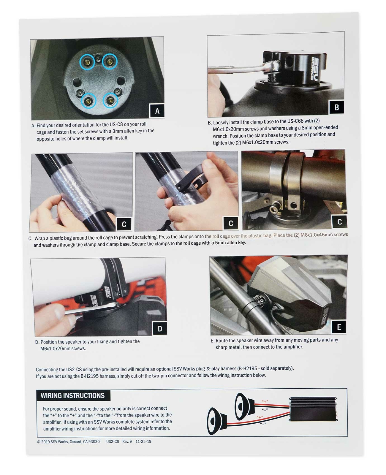 2 Корпуса динамиков с 8-ю корпусами для Polaris RZR PRO XP с 2-мя корпусами