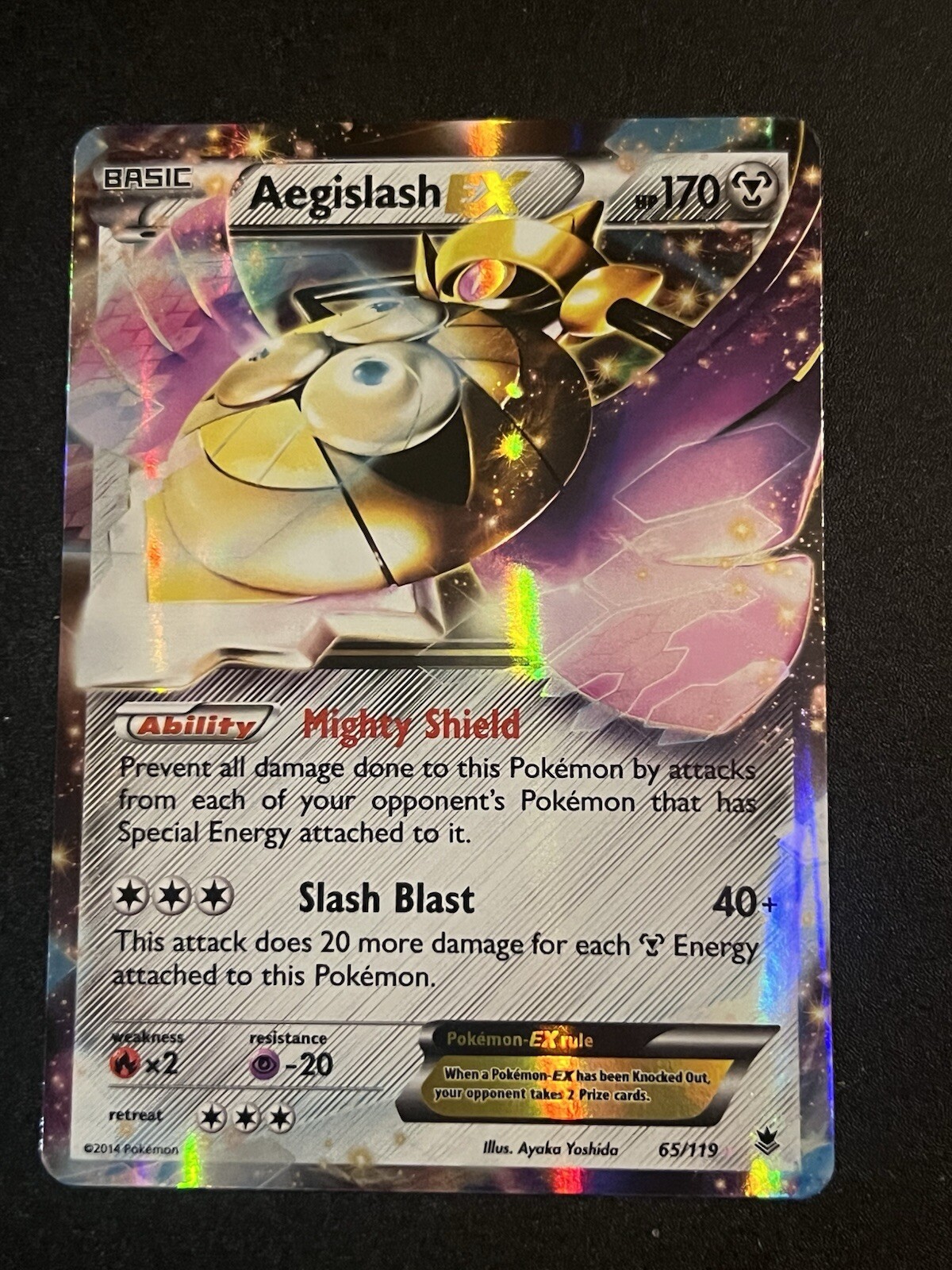 Aegislash EX 65/119 XY Phantom Forces Holo Rare Pokemon TCG Card