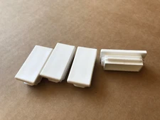 4 Pack - 1"x2" Tubing Plastic Plug End Cap Rectangular Rectangle 2x1 1x2 White