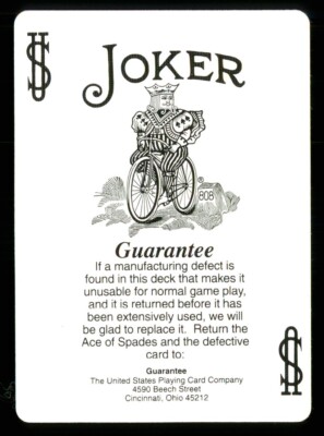 1 x Joker Guarantee Bicycle 808 Rider Back Playing card ≠ P0 296