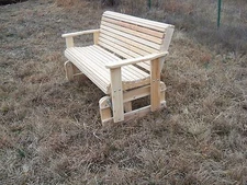 CYPRESS Wood FREESTANDING GLIDER SLIDER PORCH YARD BENCH SWING USA 