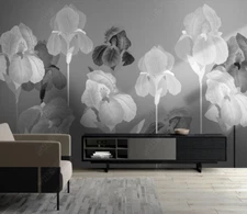 3D Modern Floral Hand Drawn Self-adhesive Removeable Wallpaper Wall Mural