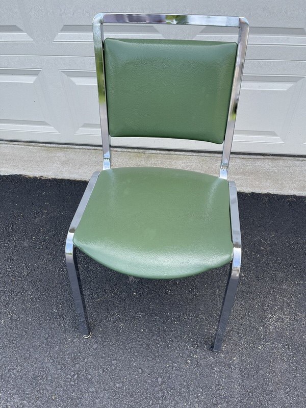 STEELCASE CLASSIC INDUSTRIAL VINTAGE 1960'S PLUSH TANKER GREEN DESK/OFFICE CHAIR