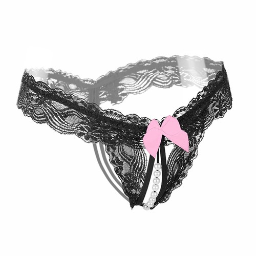 Womens Lace Panties Crotchless Underwear Thongs Lingerie G-string Floral Briefs· - Picture 10 of 18