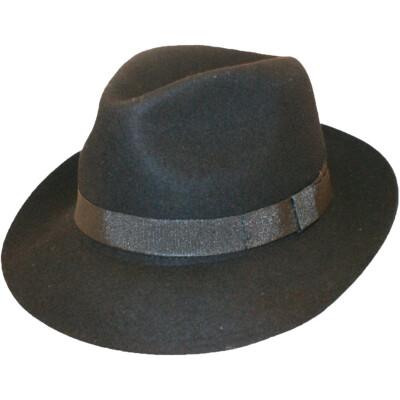 Woll Fedora Hut Filz Trilby mit passendem Band Satin gefüttert 3 Farben 4 Größen