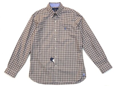 New Polo Ralph Lauren Men's Classic Fit Stretch Plaid Poplin Shirt Grey Multi M