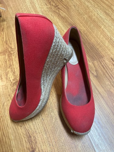 women s wedge shoes J.Crew size 9.5 red cute | eBay