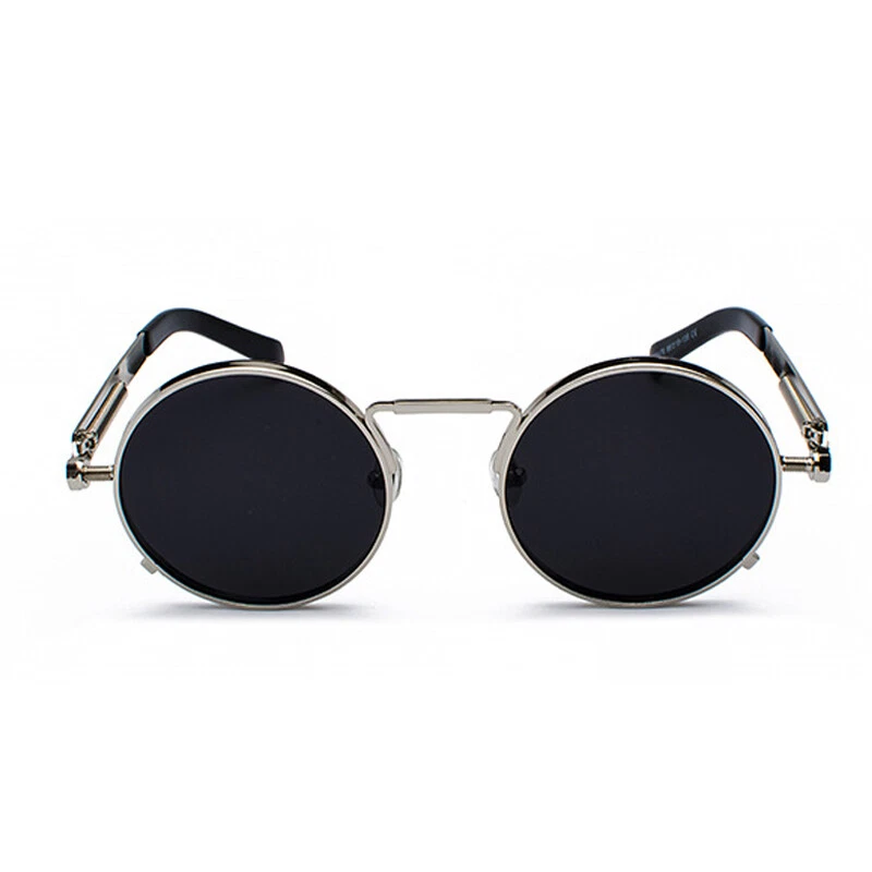 Gafas de sol retro Steampunk de moda con marco de metal redondo Gafas de sol Protección UV400 Foto 4 de 4