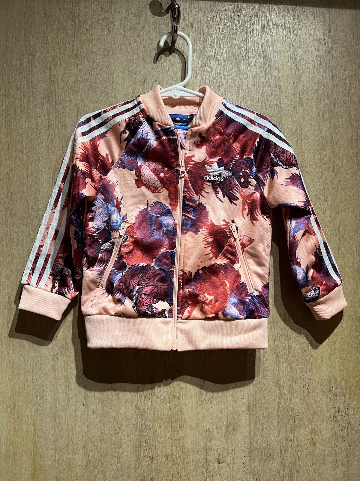 Toddler Adidas Betta Fighting Fish Track Jacket 18-24 M Pink Blue Purple RARE