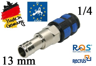 Rectus Coupling  13 mm hose w valve air connection 0 35 bar -20°C up to +100°C