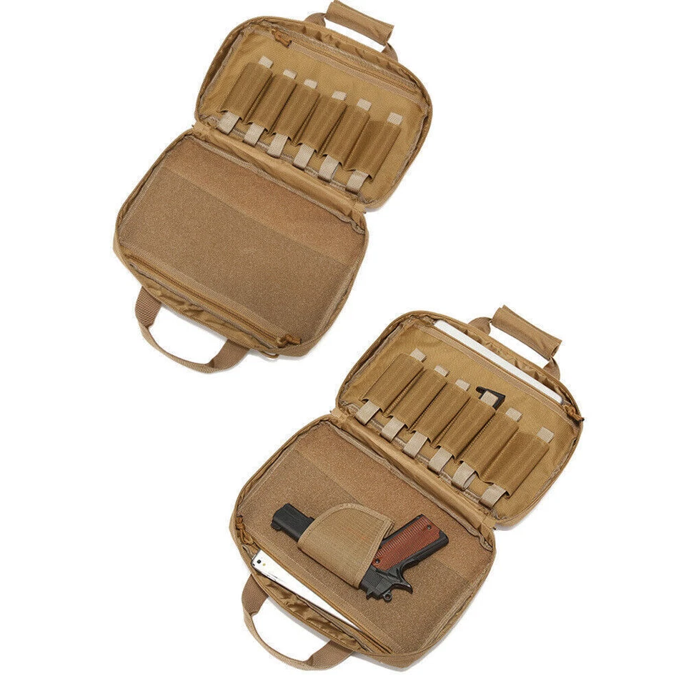 Tactical Pistol Case Gun Bag with Magazine Pouch for Hunting Gun Range Shooting - Image 4 of 4