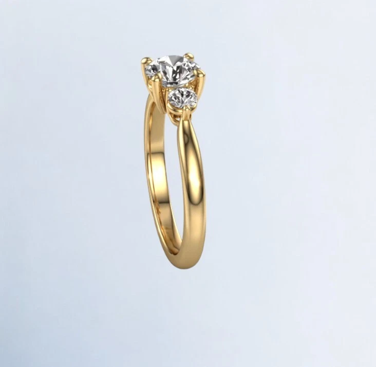 Round Cut 1.30 Ct IGI GIA Lab Grown Diamond Engagement Ring 14K Yellow Gold - Image 4 of 4