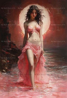 SEXY APHRODITE ART PRINT, Greek Goddess Love Beauty Poster, Ocean Decor F254